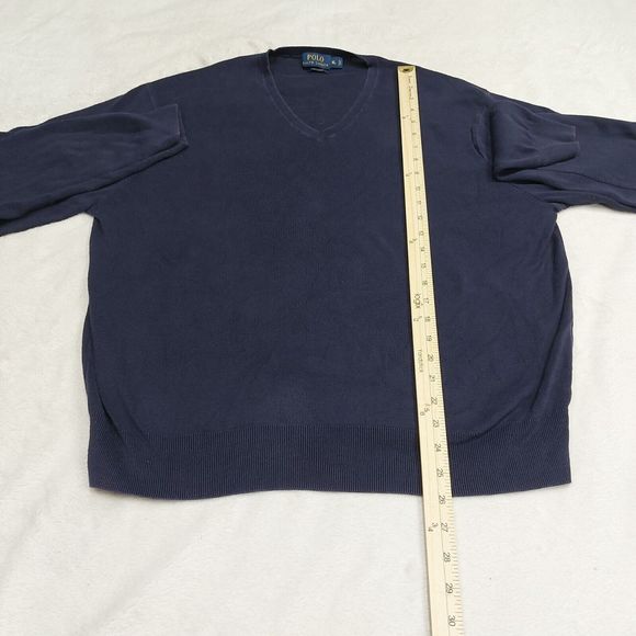 Polo Ralph Lauren Sweater Mens Size XL Blue V Neck Long Sleeve Pima Cotton - Picture 5 of 7